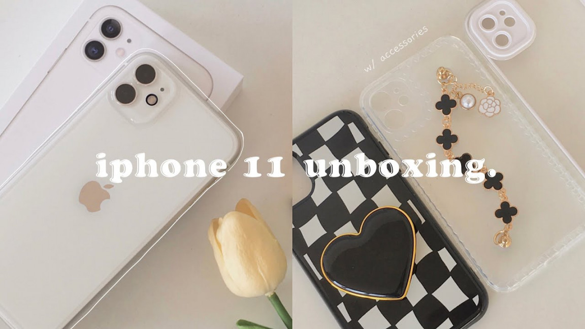 iphone  (white) aesthetic unboxing in  ☁️ cute accessories + camera  test 🖤