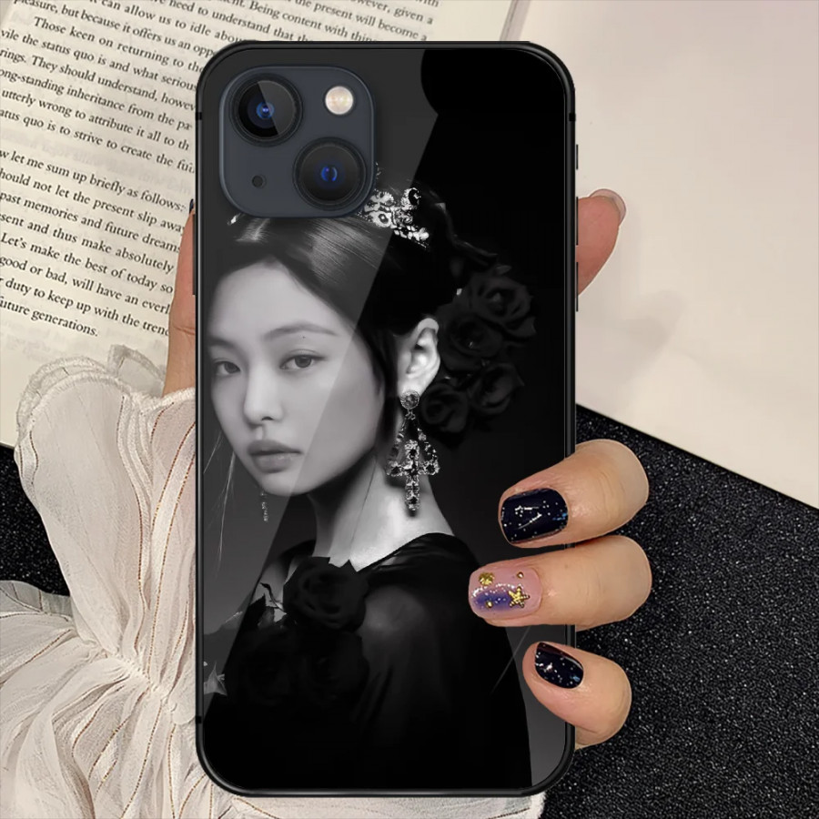 Jennie kim kpop koreanische gehärtete glas telefon hülle für