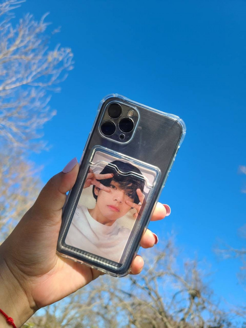 KPOP Transparent Photo Card Phone Case Photo Card slot - Etsy