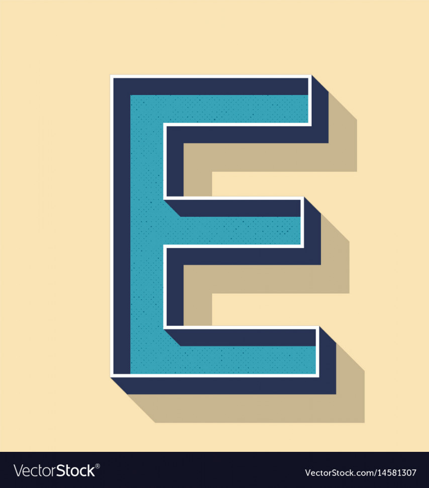 Letter e retro text style fonts concept Royalty Free Vector