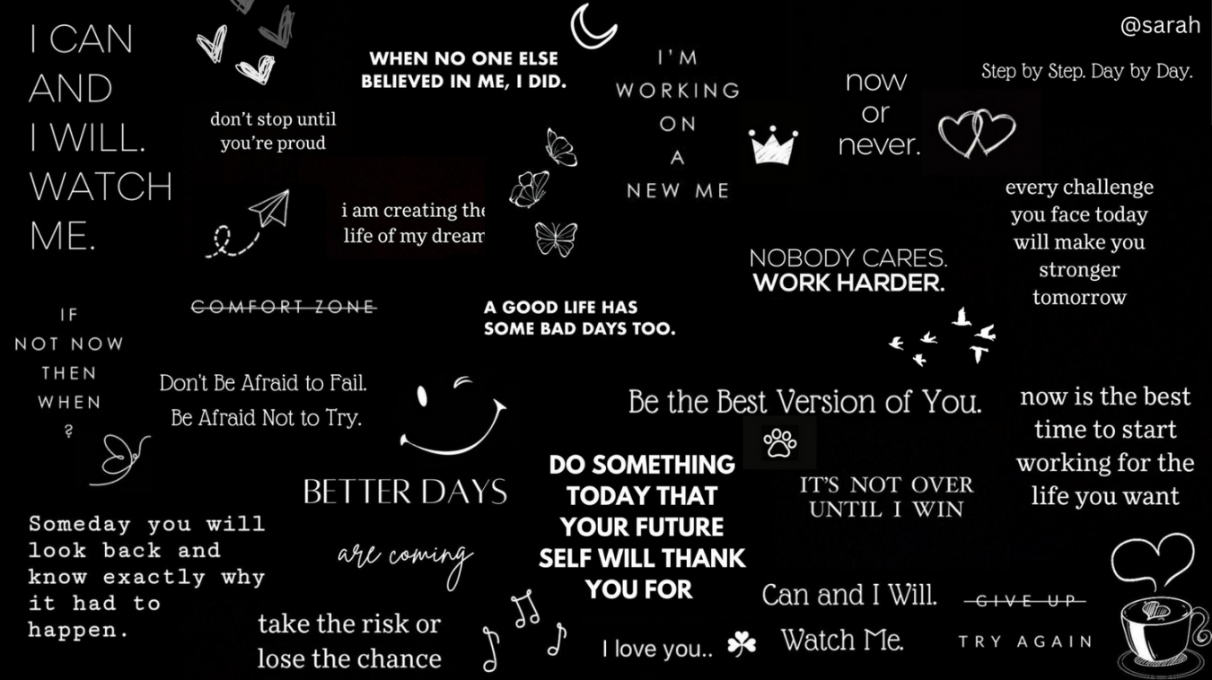 Motivational black aesthetic wallpaper in   Positive quotes