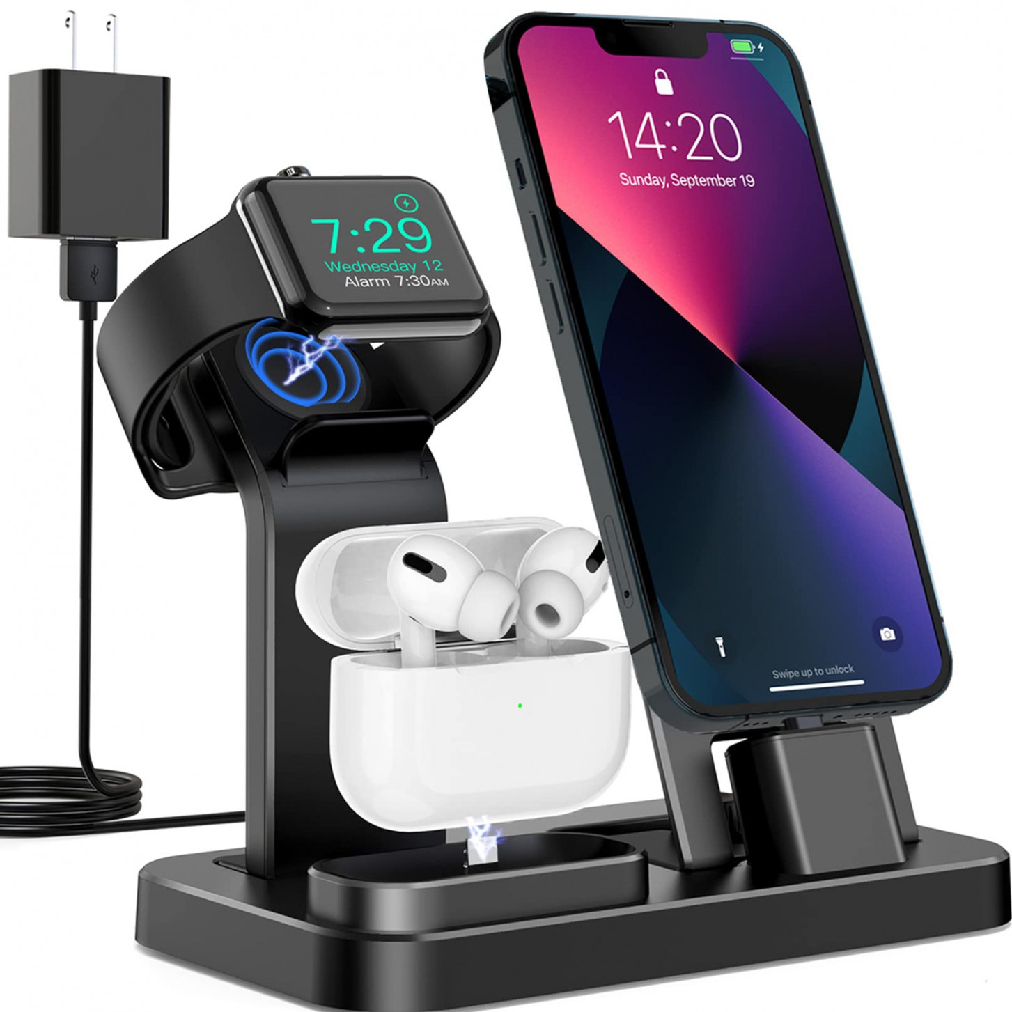 MOVAY  in  Charging Station for Apple Products, Detachable Charging Stand  for iPhone Series AirPods Pro///, Charging Station for Apple Watch