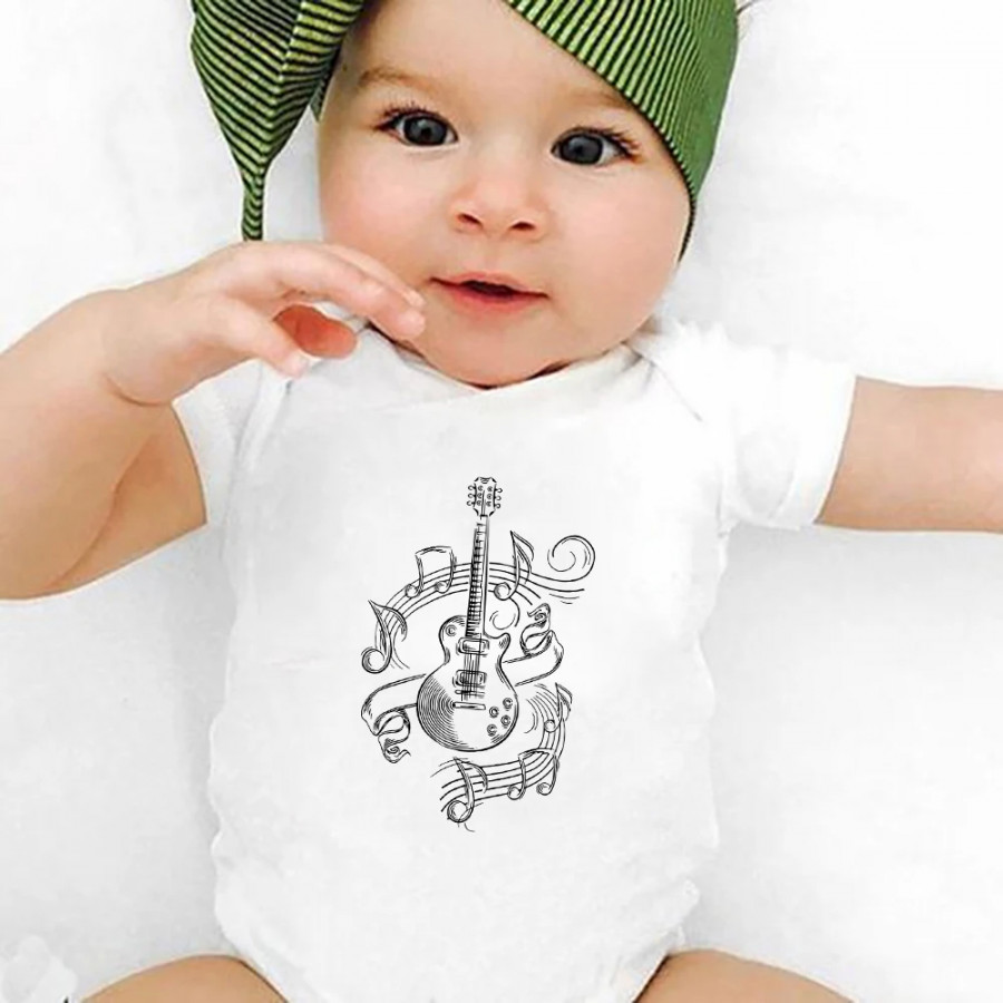 Music Print Vintage Harajuku Baby Girl Bodysuits Aesthetic Summer Ropa De  Bebe Spain Punk Harajuku Baby Boy Clothes Streetwear