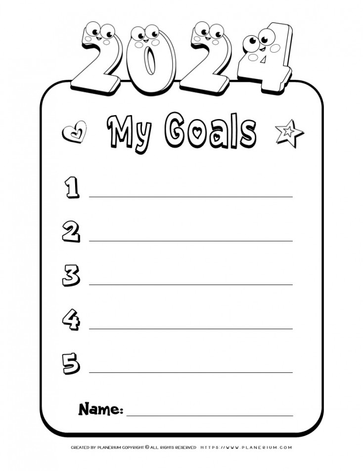 New Year Goals Template : Free Printable for Kids