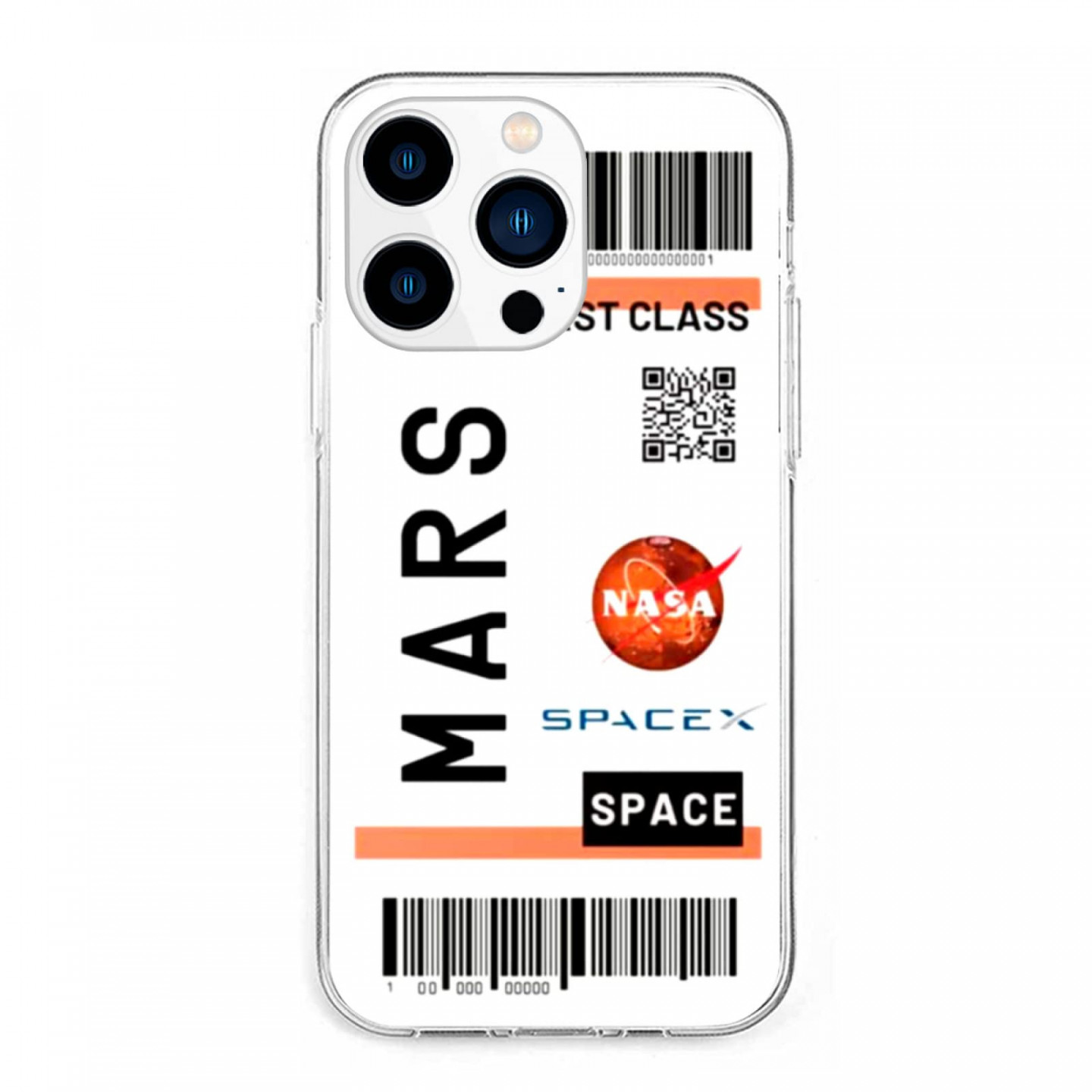 Phone Case Ticket Compatible with iPhone  Pro Max Pure Clear Spacex Phone  Case NASA Waterproof Mars Accessories Charm