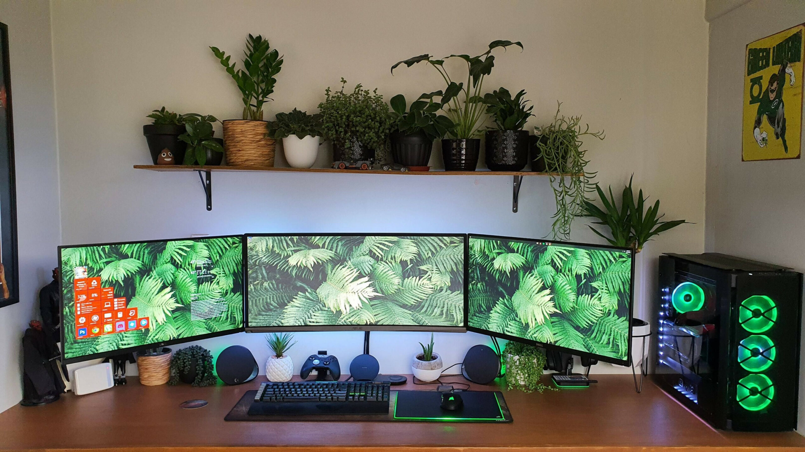 Plants are the new RGB #PC #Computers #Gaming  Gaming room setup