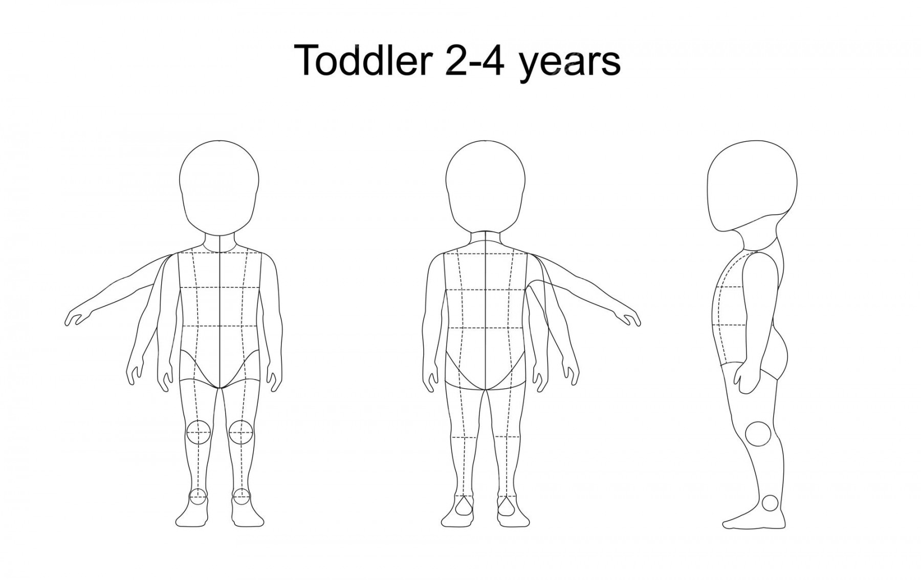 Premium Vector  Kids (-years)fashion figure template for