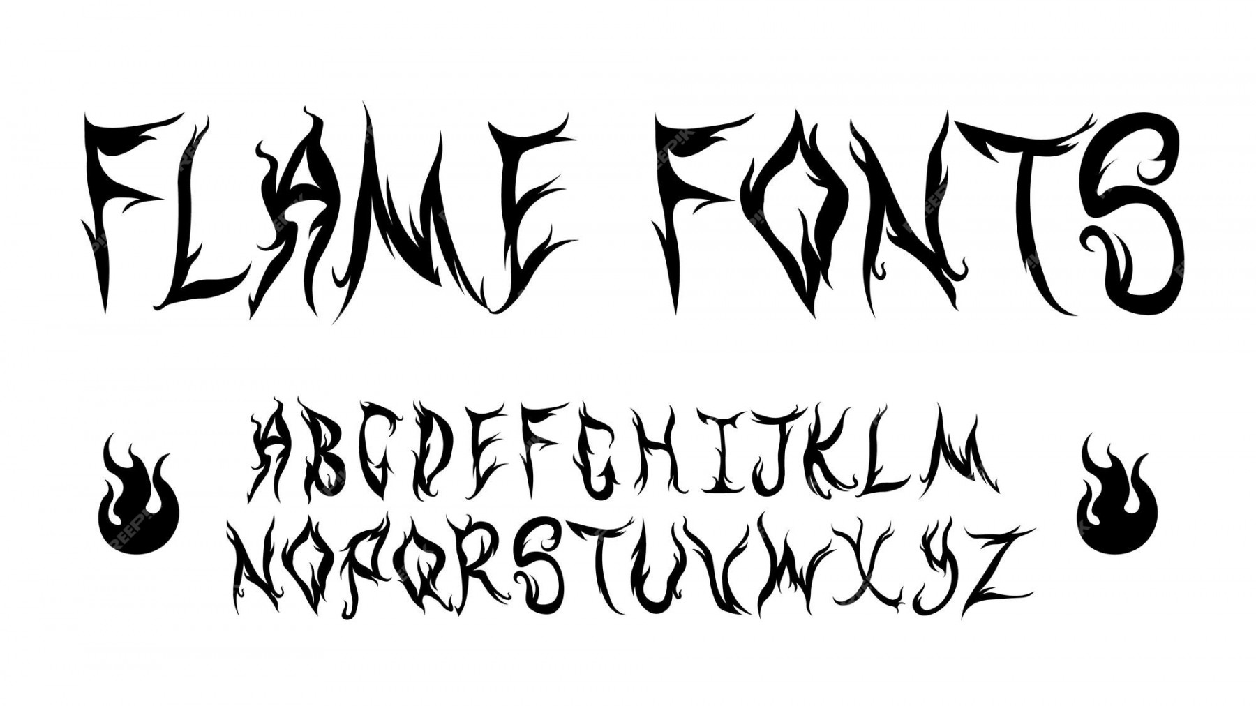 Premium Vector  Yk fire font liquid alphabet flame black letters