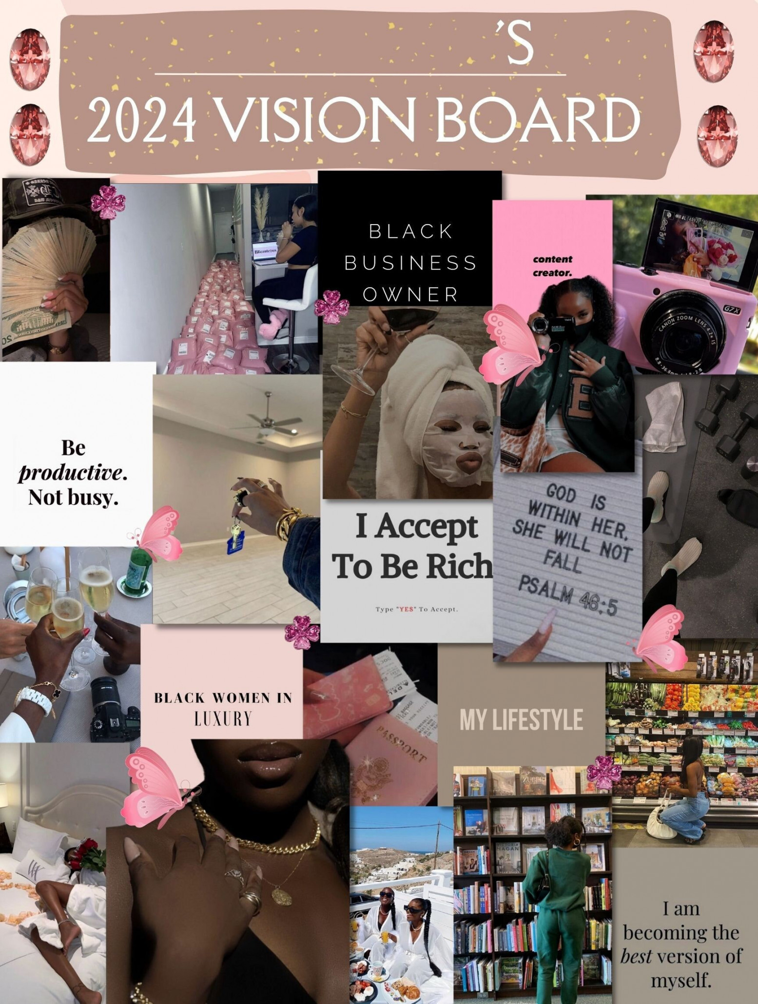 Printable  Black Girl Vision Board  Vision Board - Etsy