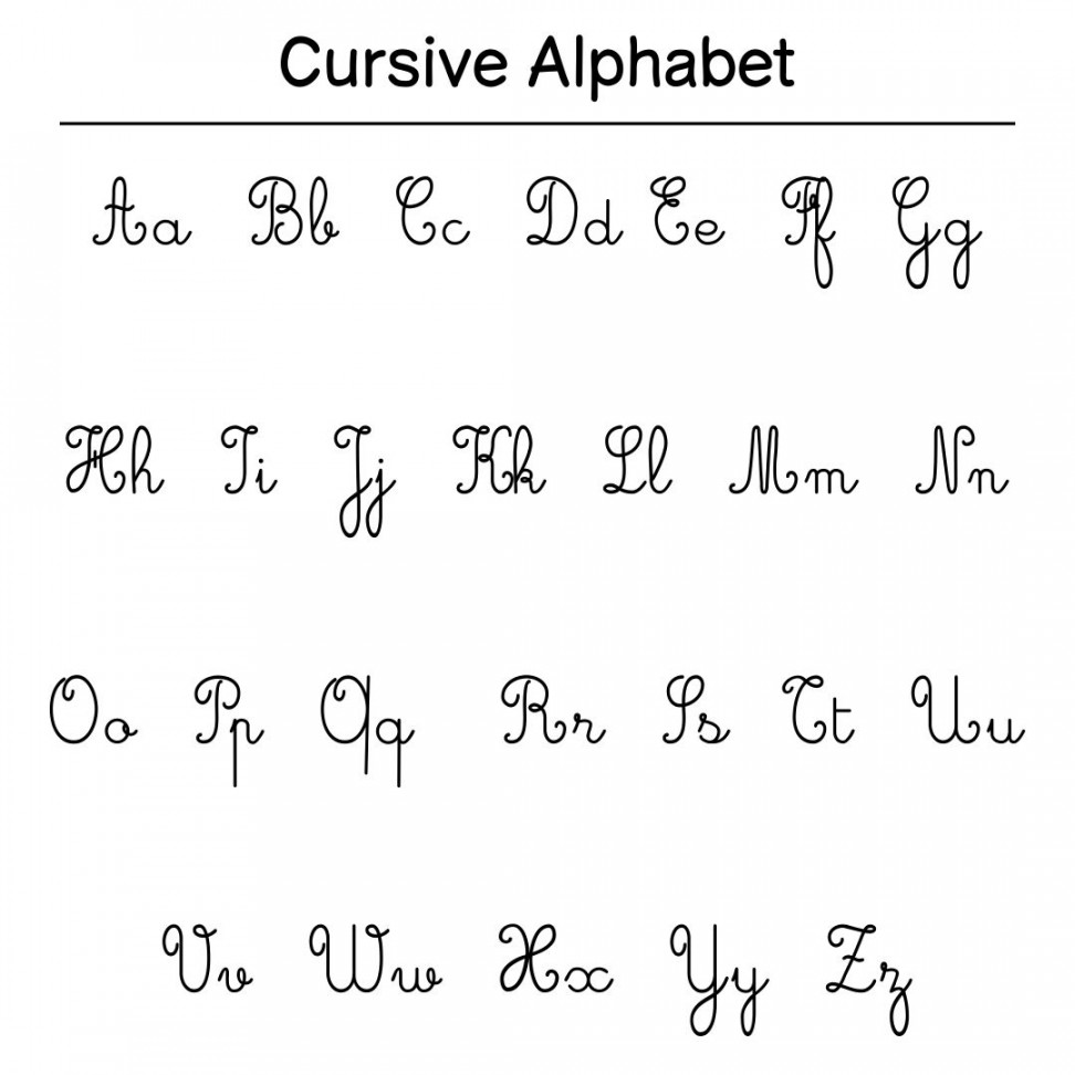 Printable Cursive Alphabet Chart  Cursive alphabet chart, Cursive