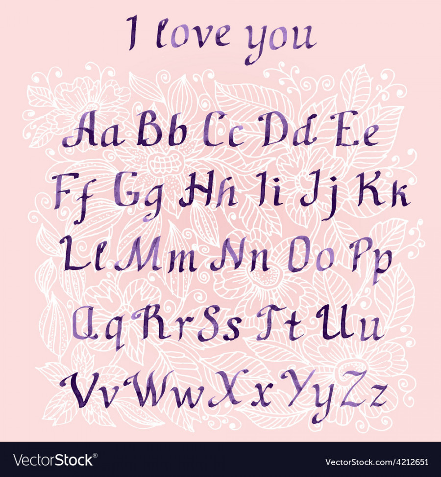 Romantic handwritten watercolor letters Royalty Free Vector