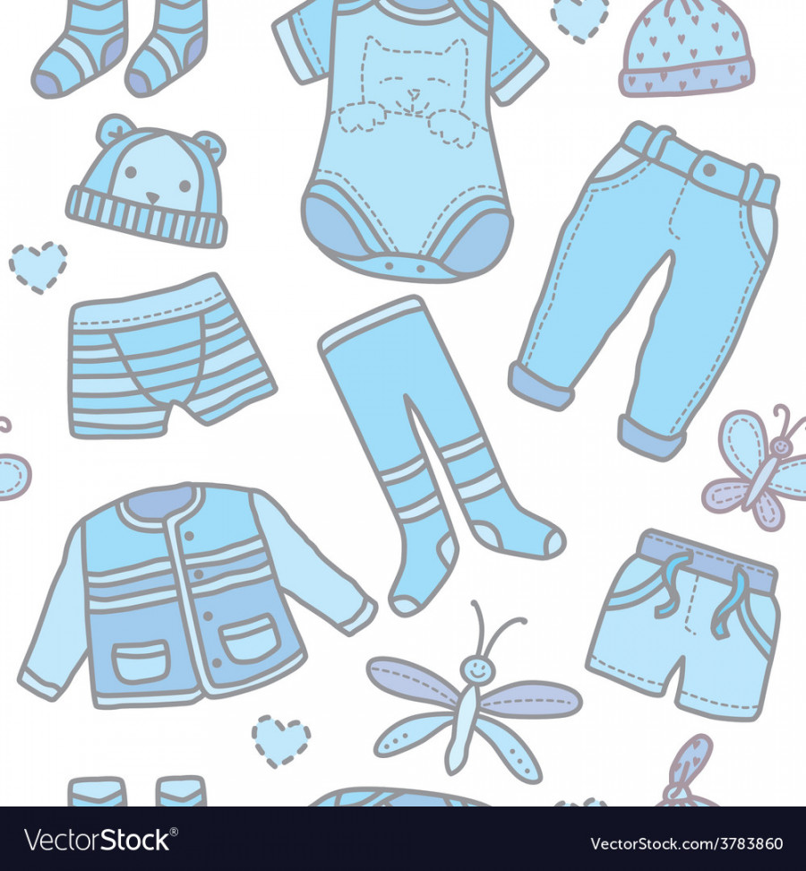 Seamless pattern baby boy clothes Royalty Free Vector Image