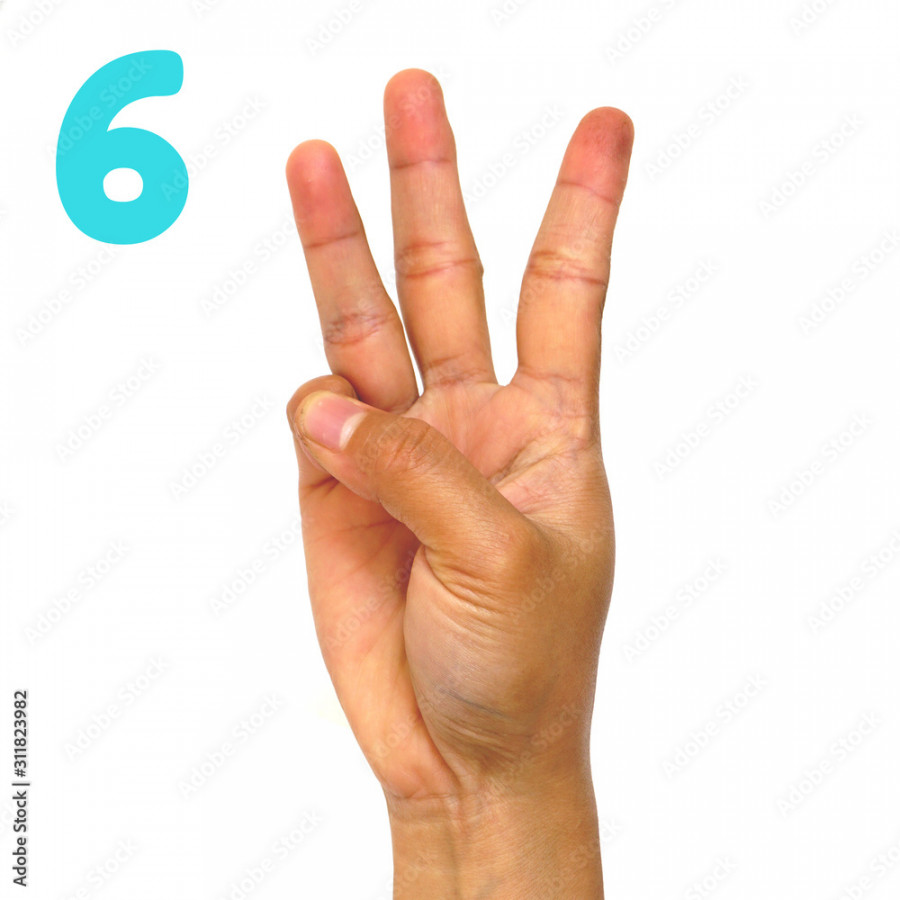 Sign language number  for the deaf