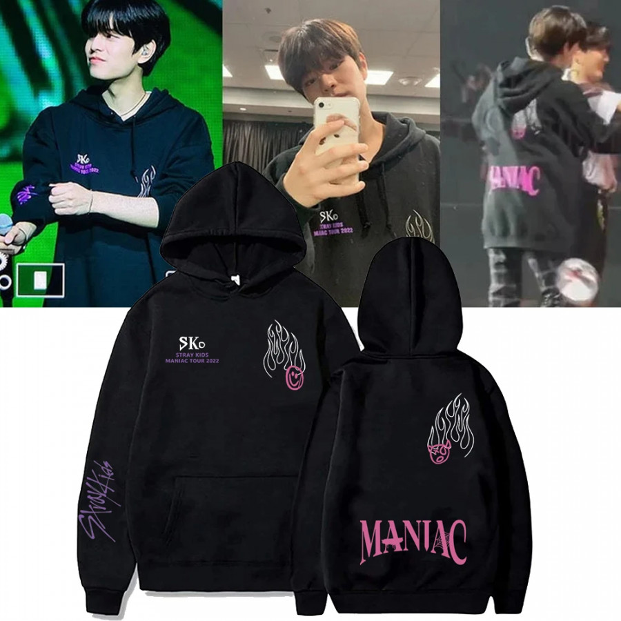 Streunende Kinder Maniac Hoodies Skz Welt Tour  Hoodie Sweatshirts Kpop  Hoodies für Männer Frauen Sudaderas Kleidung