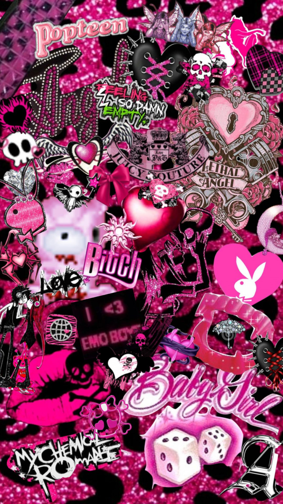 Tacky black and pink yk 010s wallpaper  Love pink wallpaper