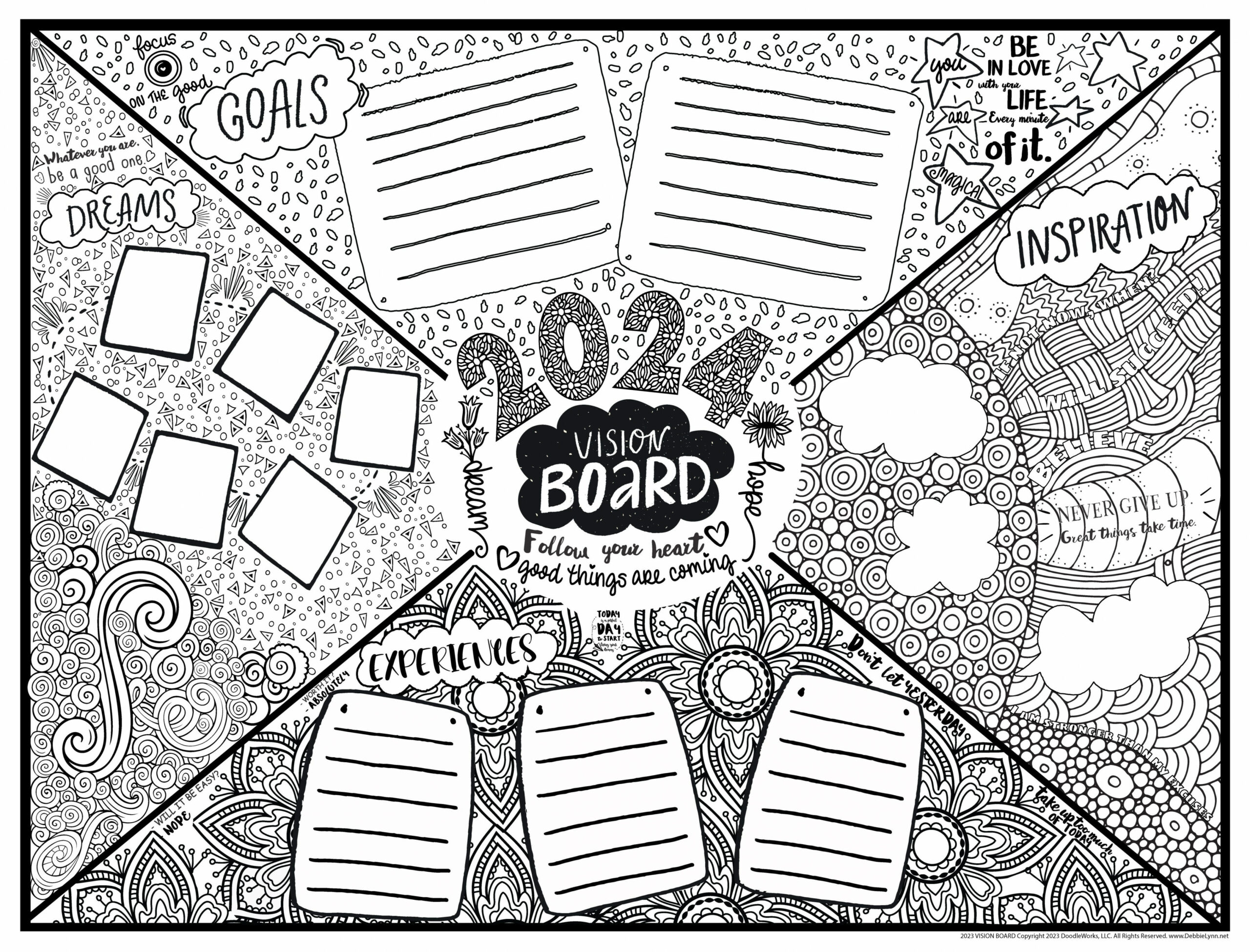 Vision Board Personalized Giant Coloring Poster "x