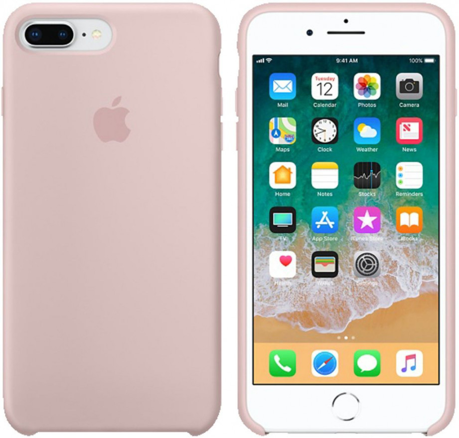 Apple iPhone  Plus /  Plus Silikon Tasche - Pink Sand Handyhülle  Schutzhülle