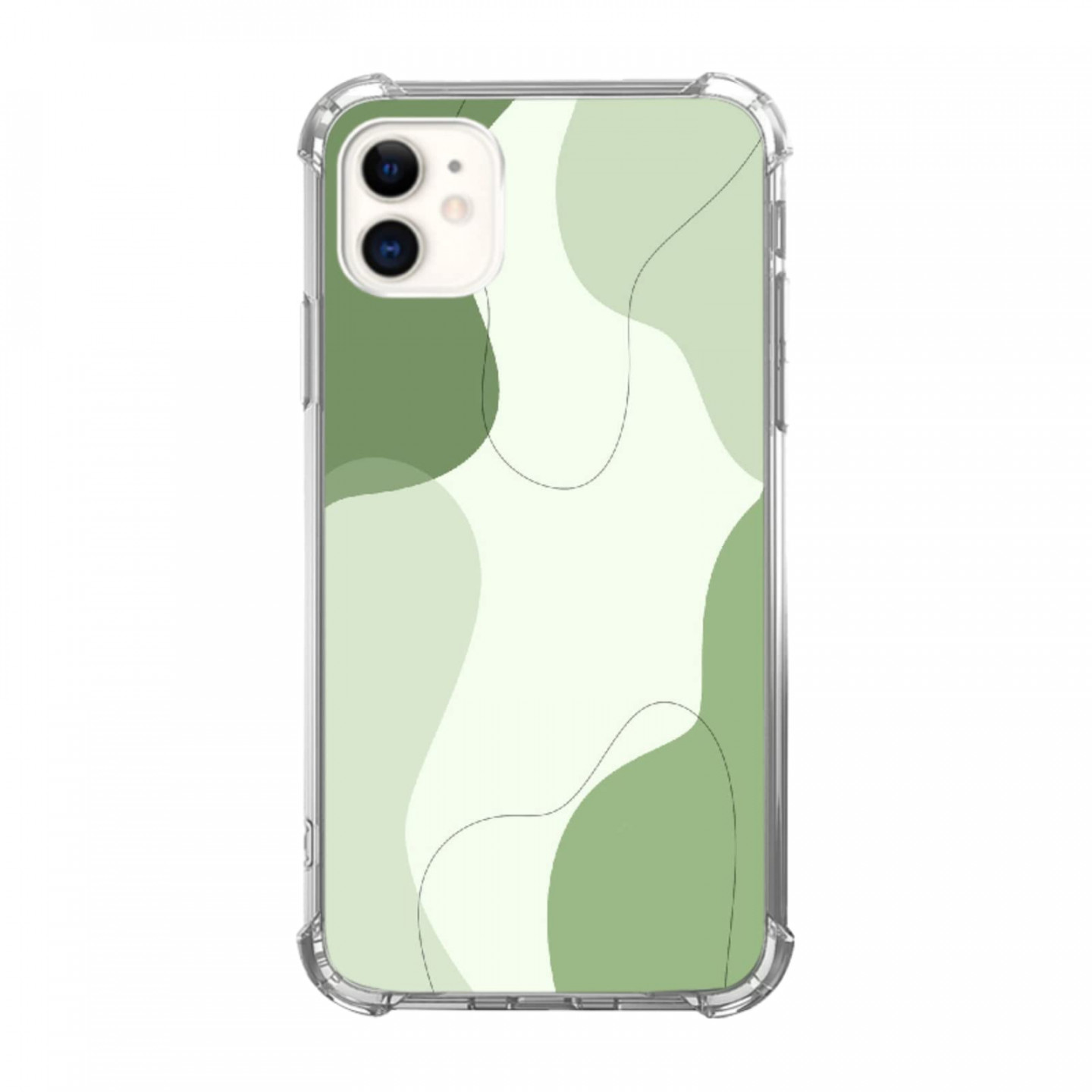 Ästhetische Sage Green Line Art Hülle Kompatibel mit iPhone ,  Minimalistische Abstrakte Grüne Punkte Hülle für iPhone , Trendiges  Einzigartiges