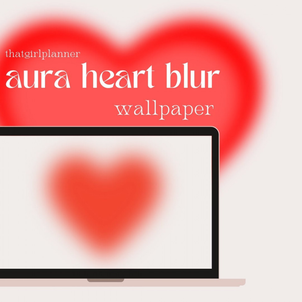 Aura Heart Blurred Gradient Aesthetic Desktop und Phone Wallpaper