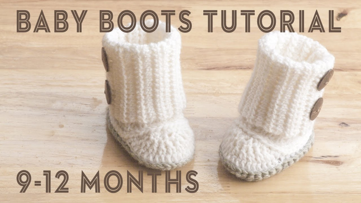 BABY BOOTS FULL CROCHET TUTORIAL, size - months.