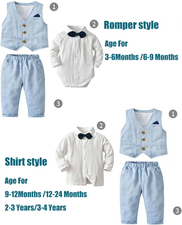 Baby Boy Clothing Boys Wedding Dress Suits Toddler Formal Vest Outfits  Small Birthday Christening Gifts