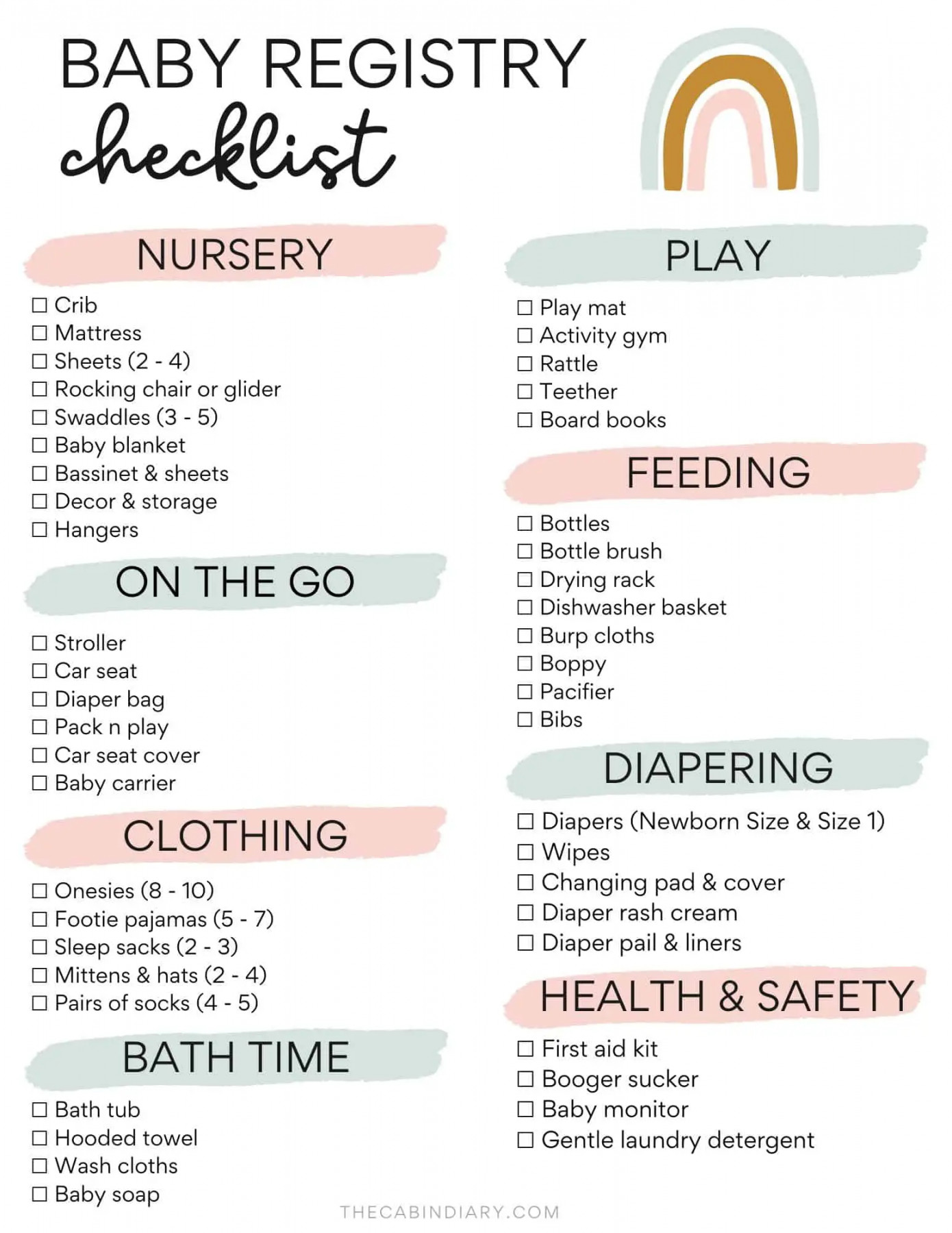 Baby Registry Checklist: Must-Haves for  + PRINTABLE PDF