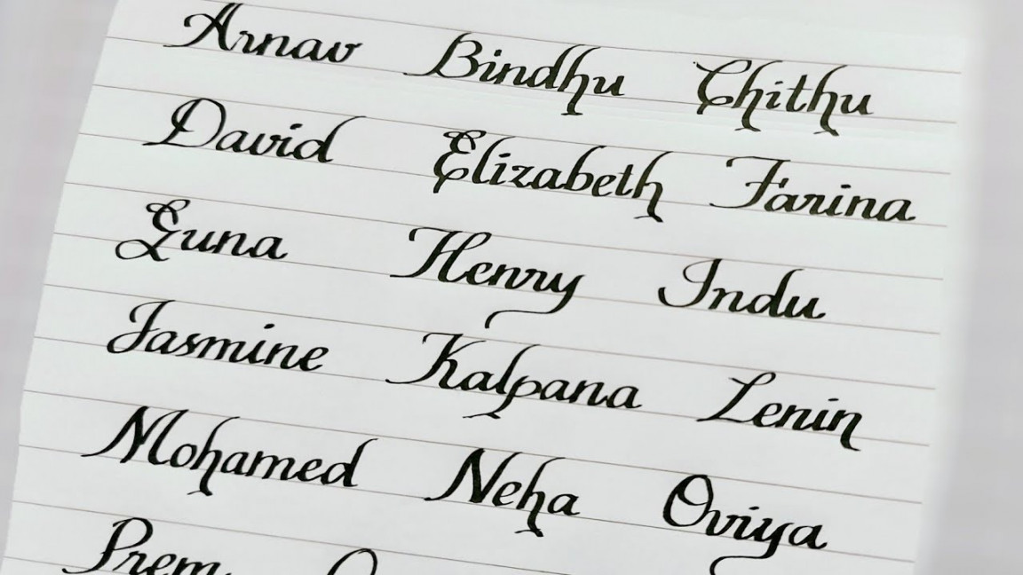 Beautiful and Stylish Cursive Handwriting//Writing Names in Alphabetical  order//Alphabet a to z