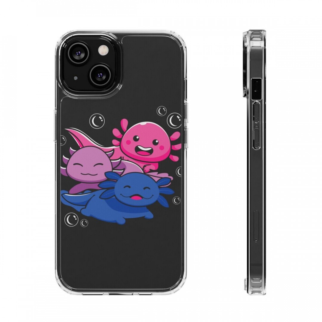 Bisexual Pride Flag Axolotl LGBTQ Trans iPhone Samsung Clear Phone