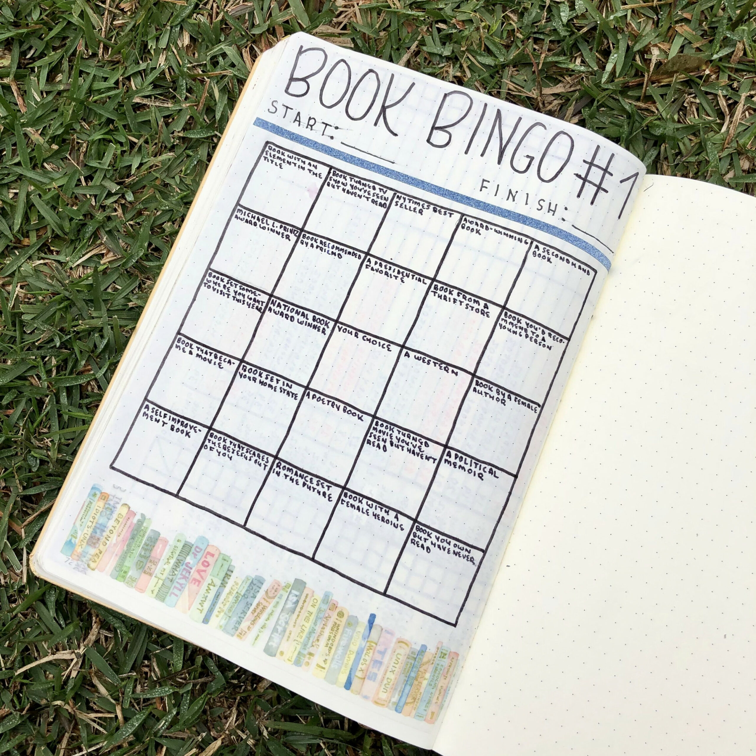 Book Bingo Reading Challenge for Your  Bullet Journal