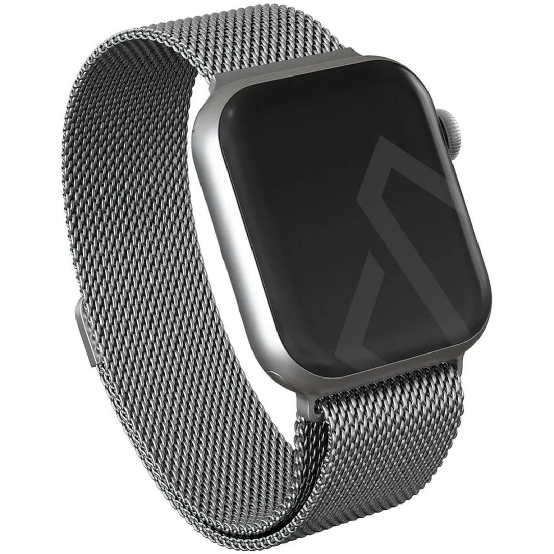 Burga Metal Mesh - Apple Watch Series  (mm) Armband Stahl  Magnetverschluss - Silber