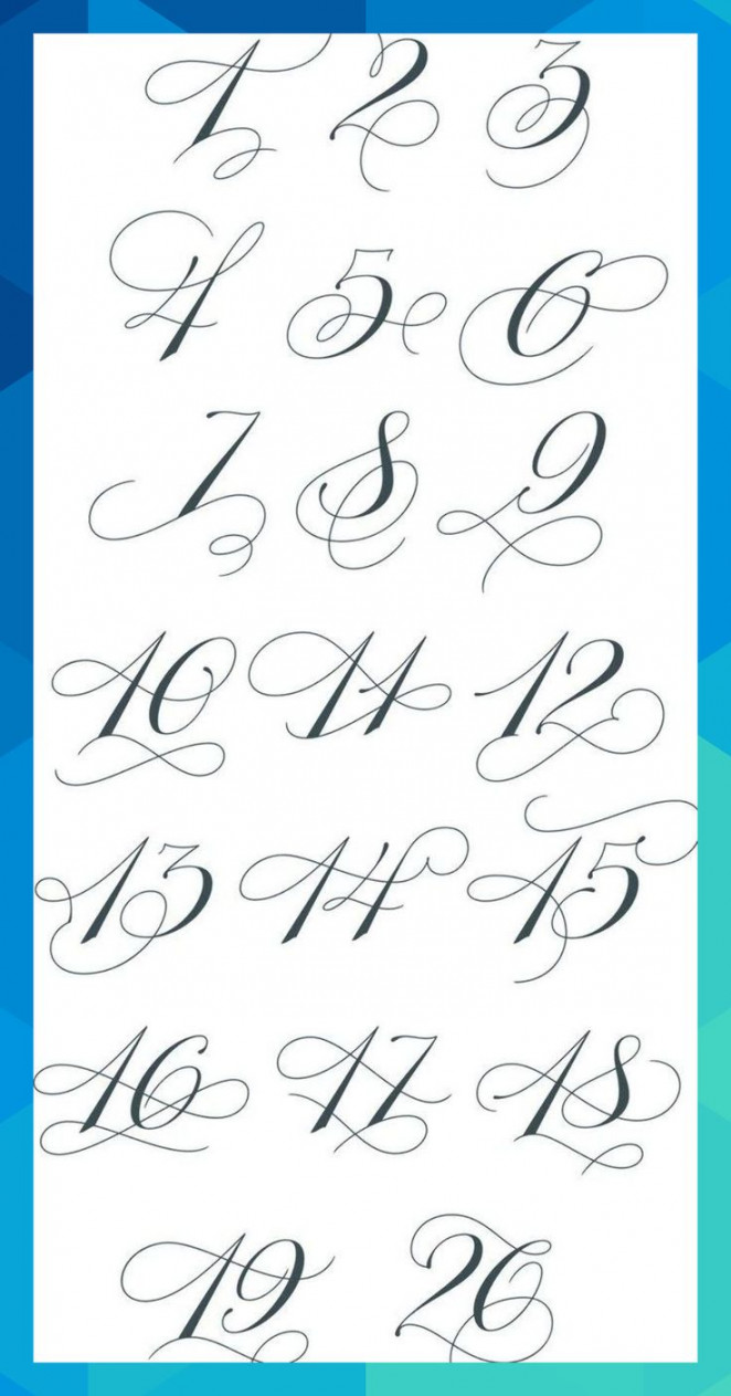 Calligraphy Numbers Best  Number Fonts Ideas Calligraphy Numbers