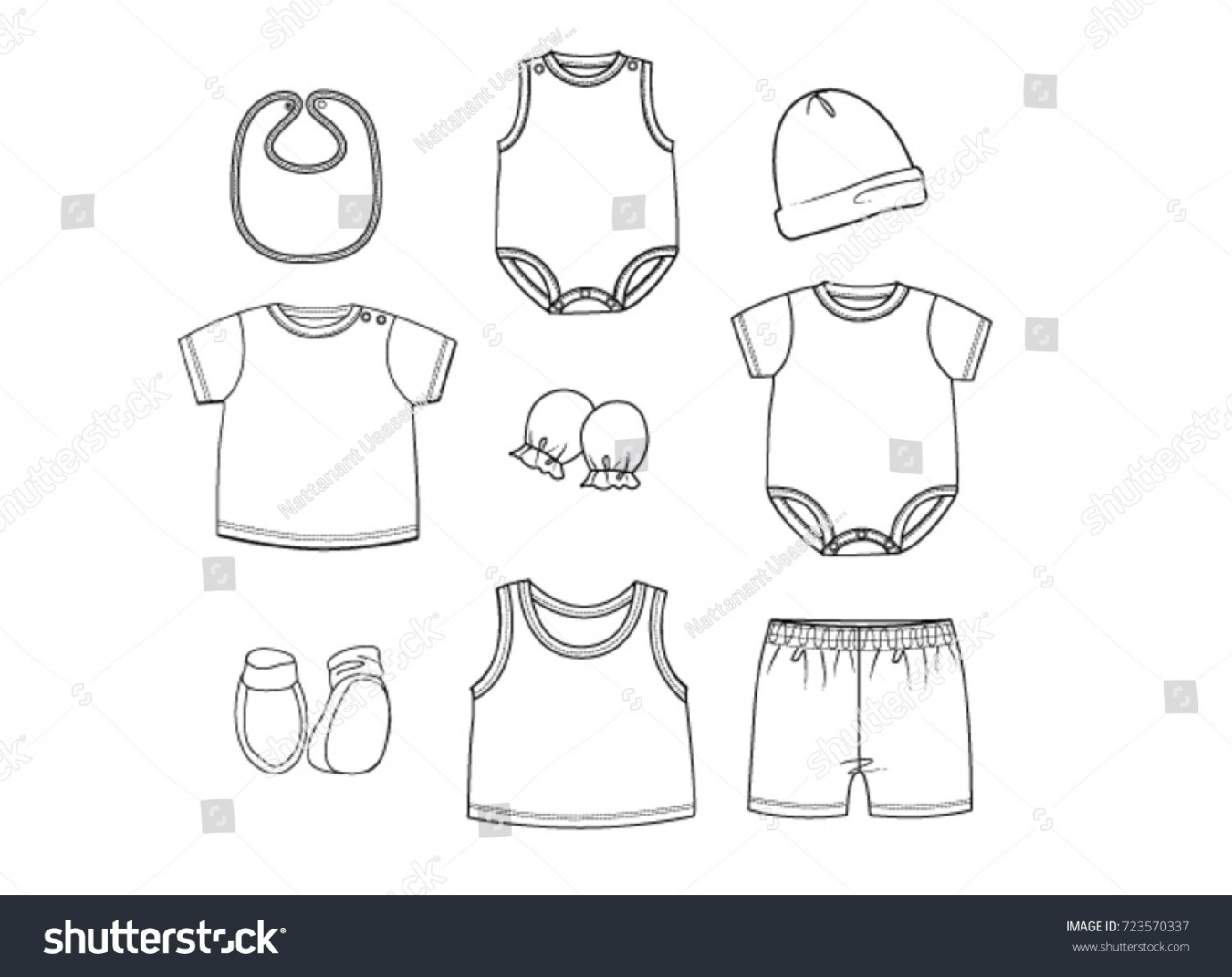 Collection Gift Set Baby Boy Clothes Stock Vector (Royalty Free