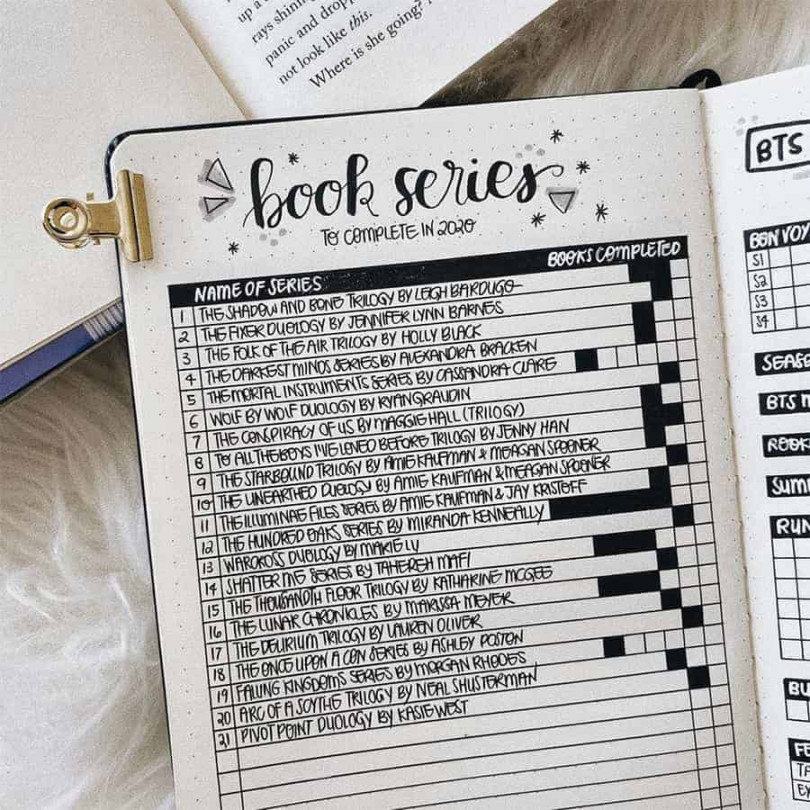 + Creative Bullet Journal Book Tracker Pages  Masha Plans