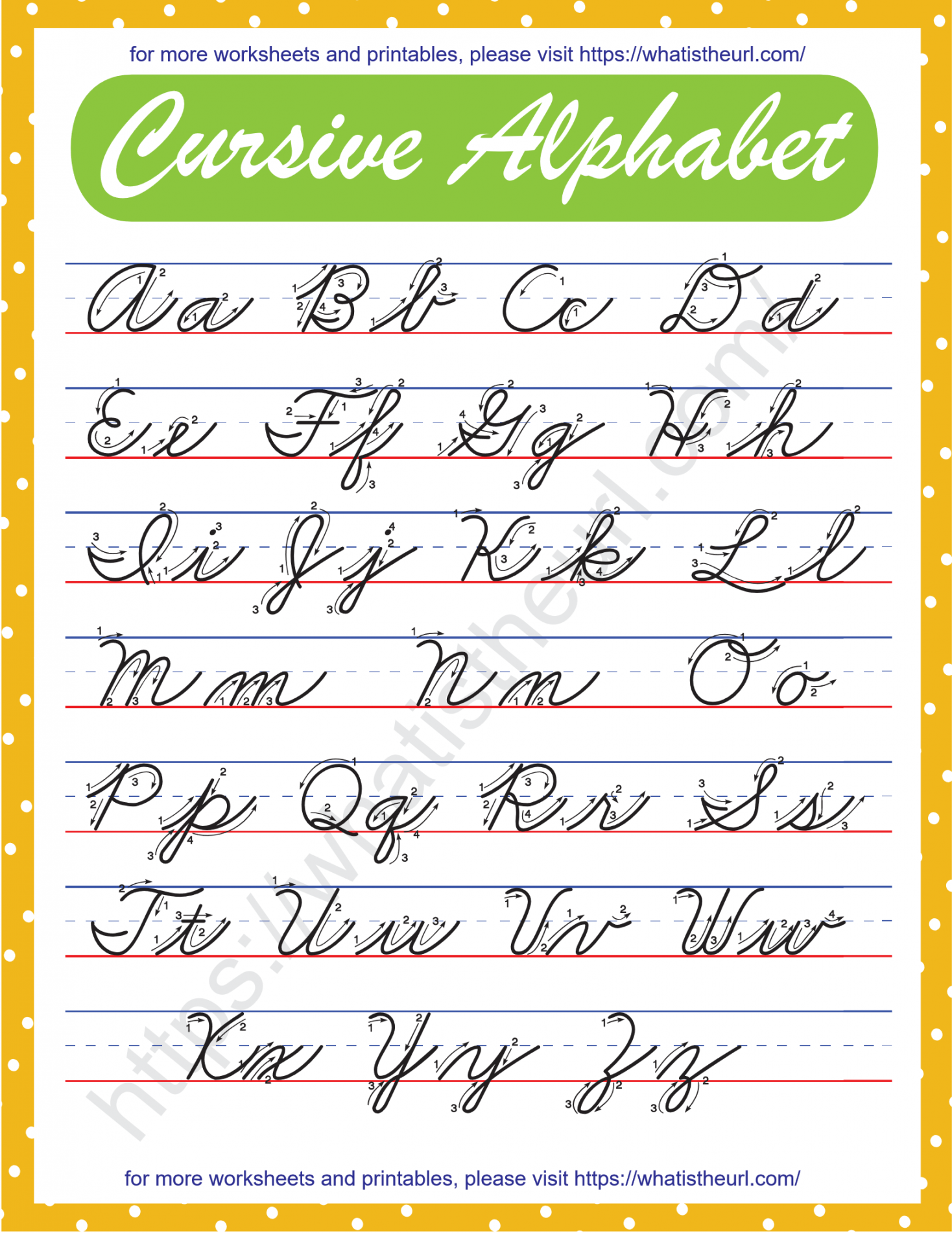 Cursive Alphabet  Cursive alphabet, Cursive writing practice