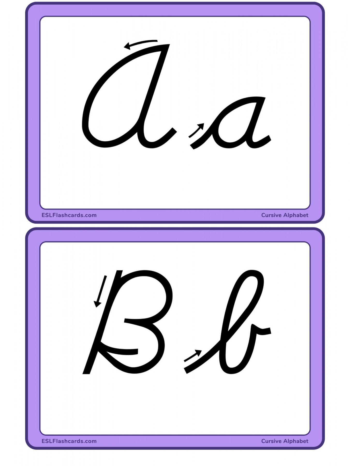 Cursive Alphabet – ESL Flashcards