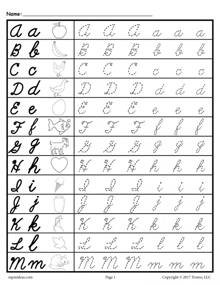 Cursive Uppercase and Lowercase Letter Tracing Worksheets! – SupplyMe