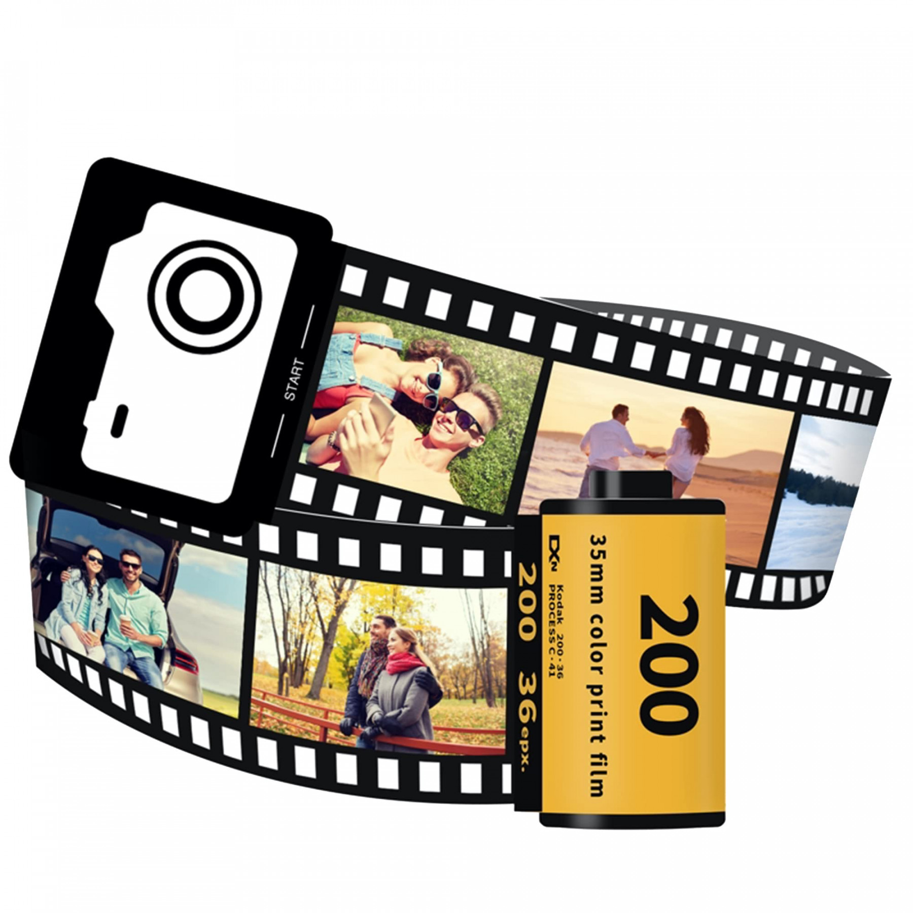 Custom Photos Unique Romantic Camera Film Roll Gift For Birthday