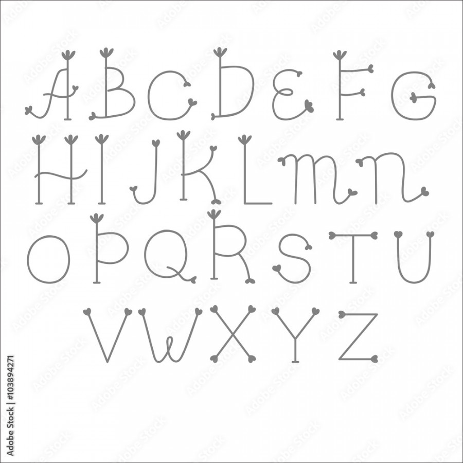 Cute beautiful font. English alphabet