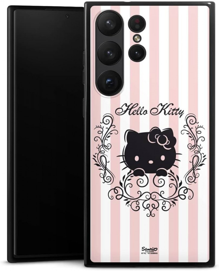 DeinDesign Silikon Hülle kompatibel mit Samsung Galaxy S Ultra Case  schwarz Handyhülle Hello Kitty Hanami Offizielles Lizenzprodukt