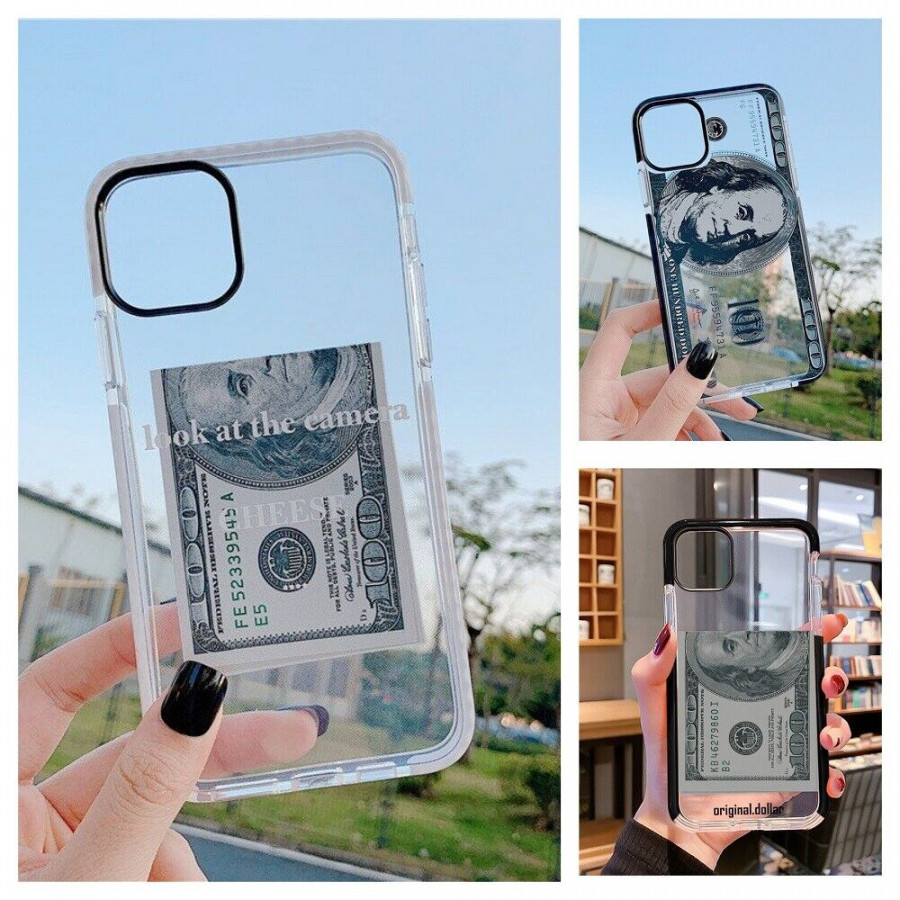 Dollar Banknote Image Clear Soft Phone Case Cover For iPhone