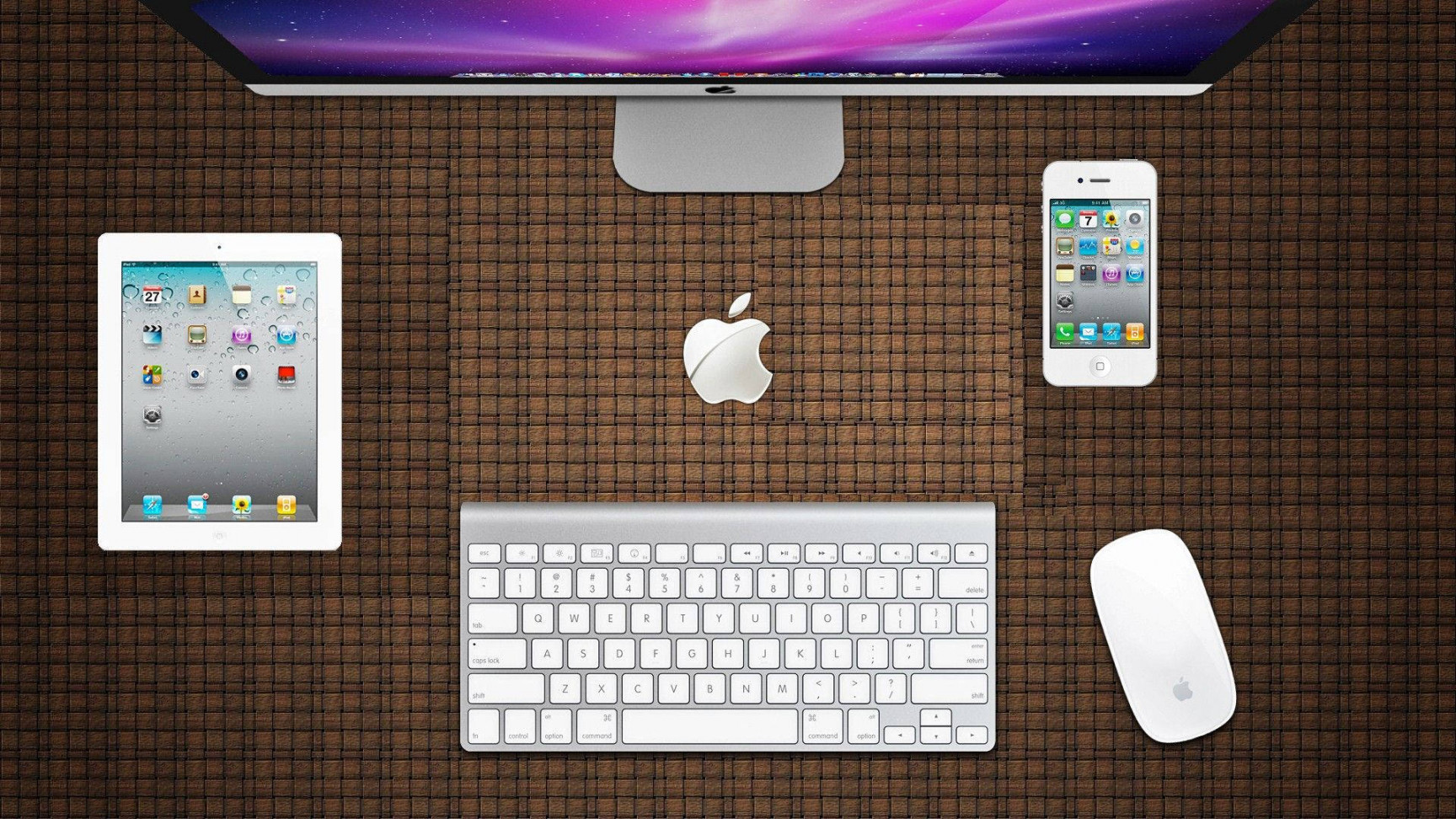 Download Apple Products Office Desk Set-up Wallpaper  Wallpapers