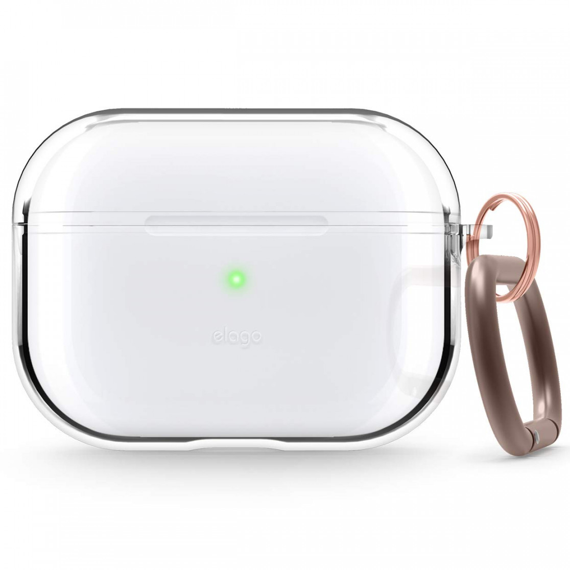 elago Clear Case Durchsichtige Hülle mit Karabiner Kompatibel Apple AirPods  Pro – Hochwertiger TPU, Verhindert Gelb zu Werden, Schmierfrei [Passform