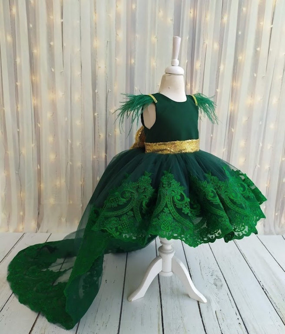 Emerald Green Dress Baby Girl Dress Sparkle Emerald High Low - Etsy