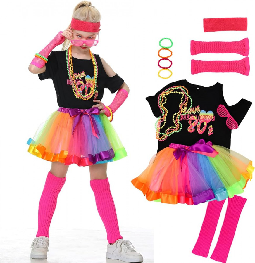 Firecos s Costumes for Children Cosplay Theme Suit Fancy Dress s Outfit  Dress Accessory Set with Short Sleeve Tutu Skirt for Party Dress Up for