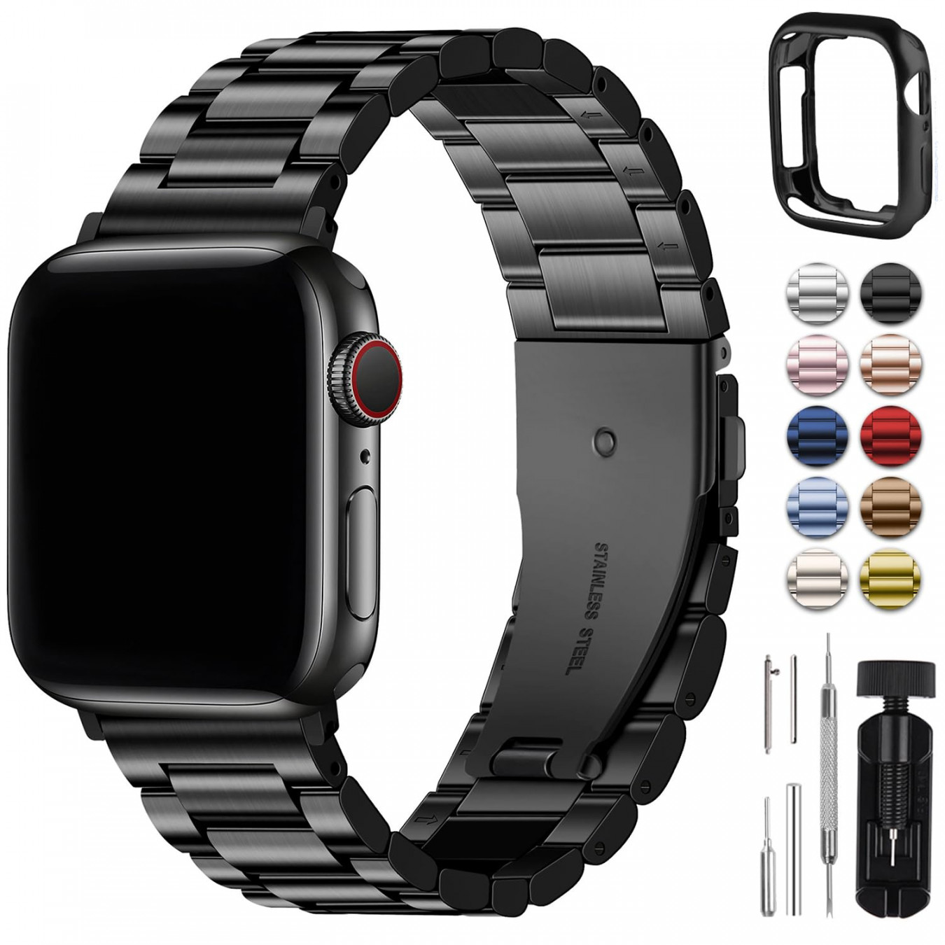 Fullmosa Kompatibel mit Apple Watch Armband mm mm mm mm, Metall  Ersatzband für Series  Ultra/Ultra Series   SE       Edelstahl