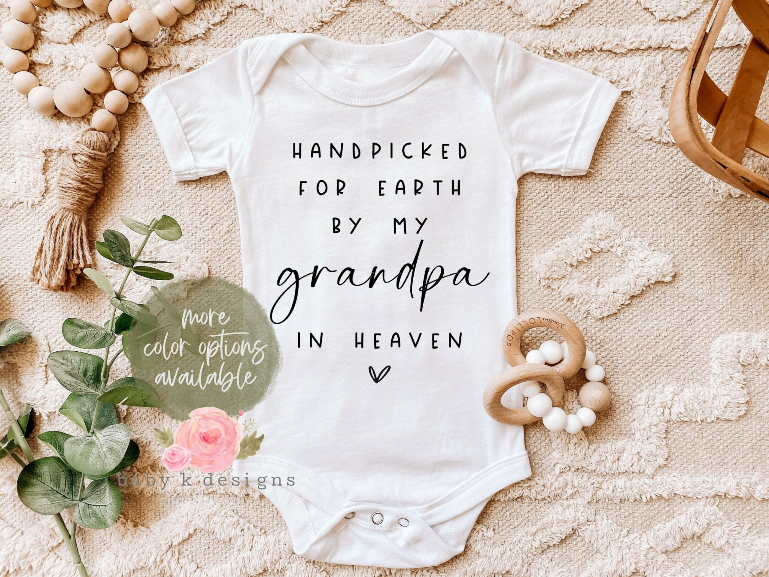 Grandpa in Heaven Onesie®, Handpicked For Earth Baby Onesie