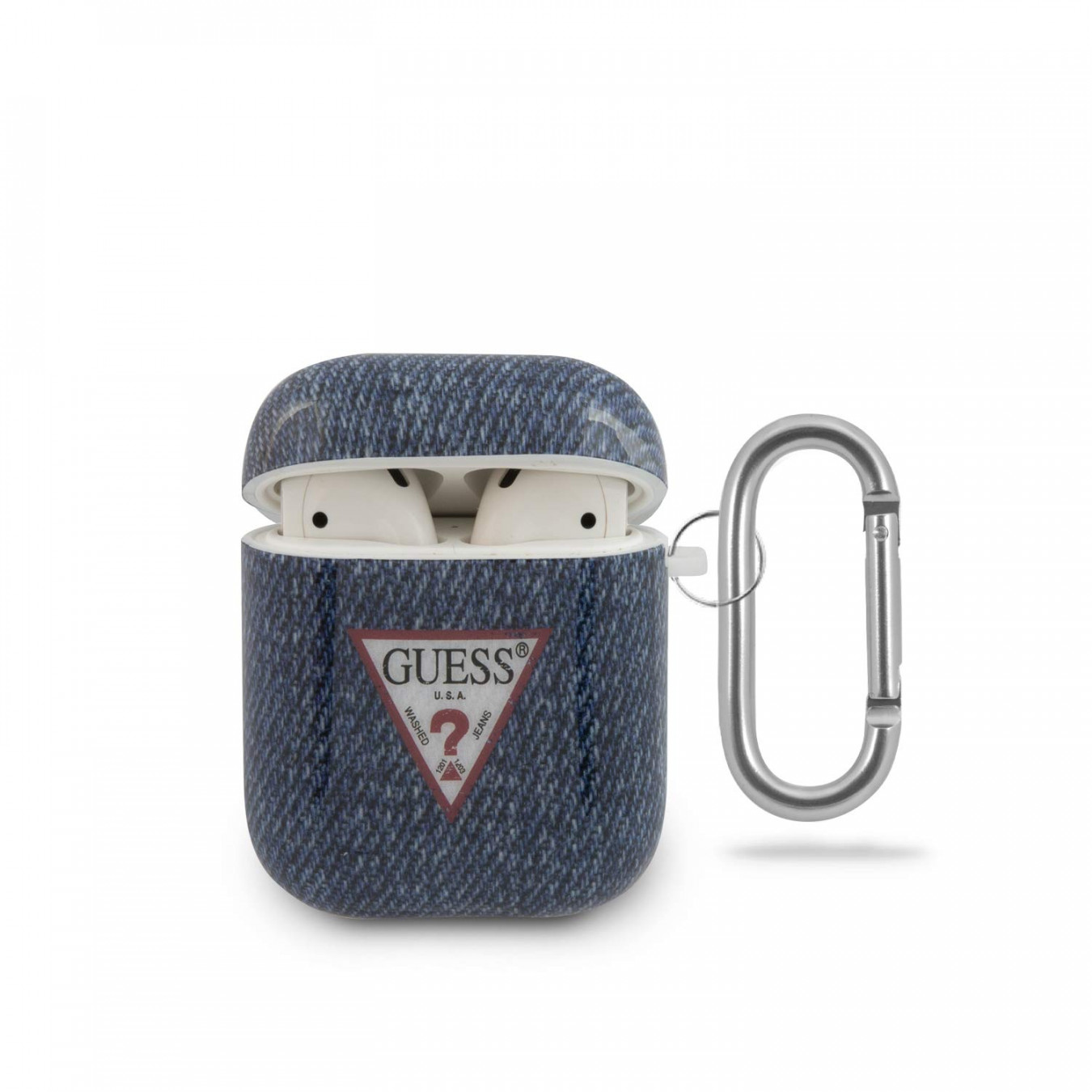 Guess GUACATPUJULDB Jeans Collection Hülle für AirPods Cover Blau