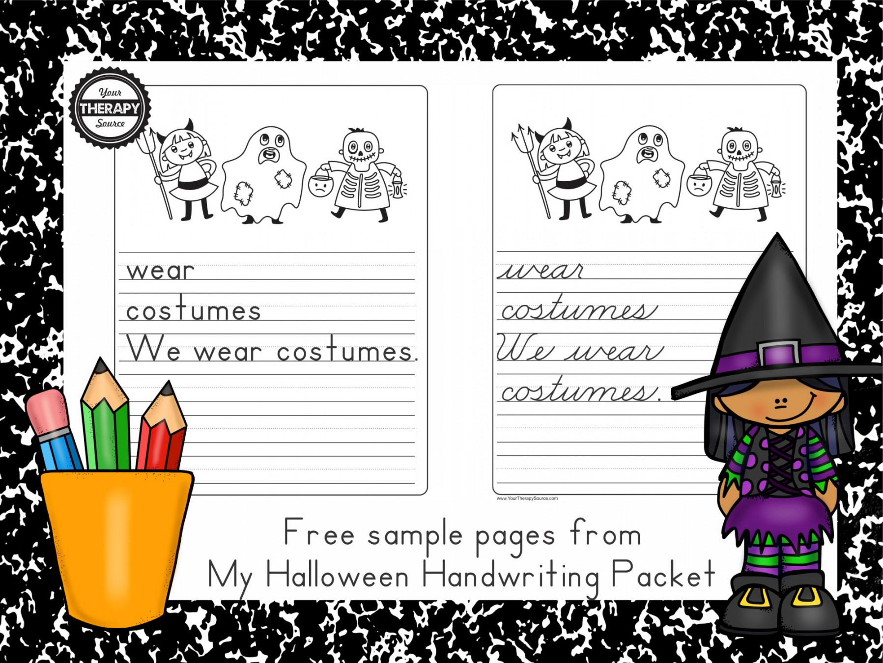 Halloween Handwriting Practice Freebie - Your Therapy Source