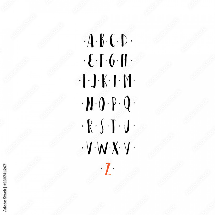 Hand drawn decorative font. Modern letters, display font