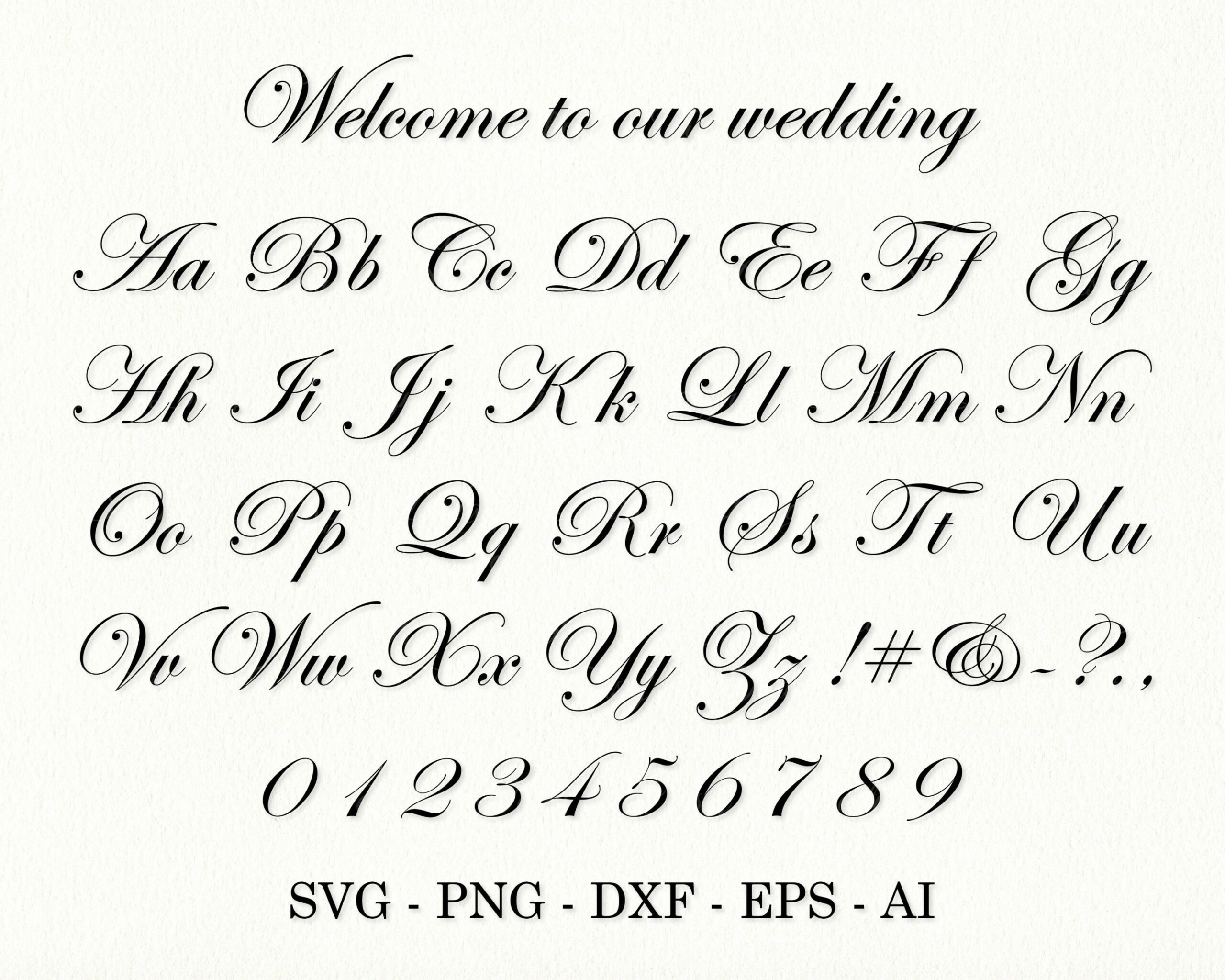 Hochzeit Alphabet svg Hochzeit Schrift Buchstaben svg Cursive Font